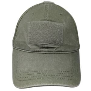 Eagle Crest Strapback Baseball Cap Green One Size Adjustable Vented Holes Cotton